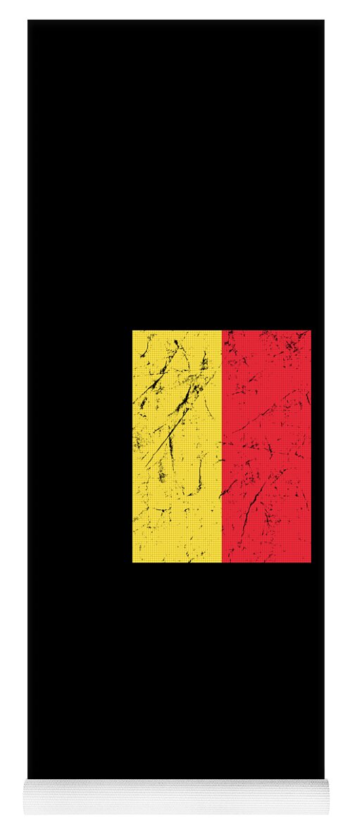 Funny Yoga Mat featuring the digital art Belgium Flag by Flippin Sweet Gear