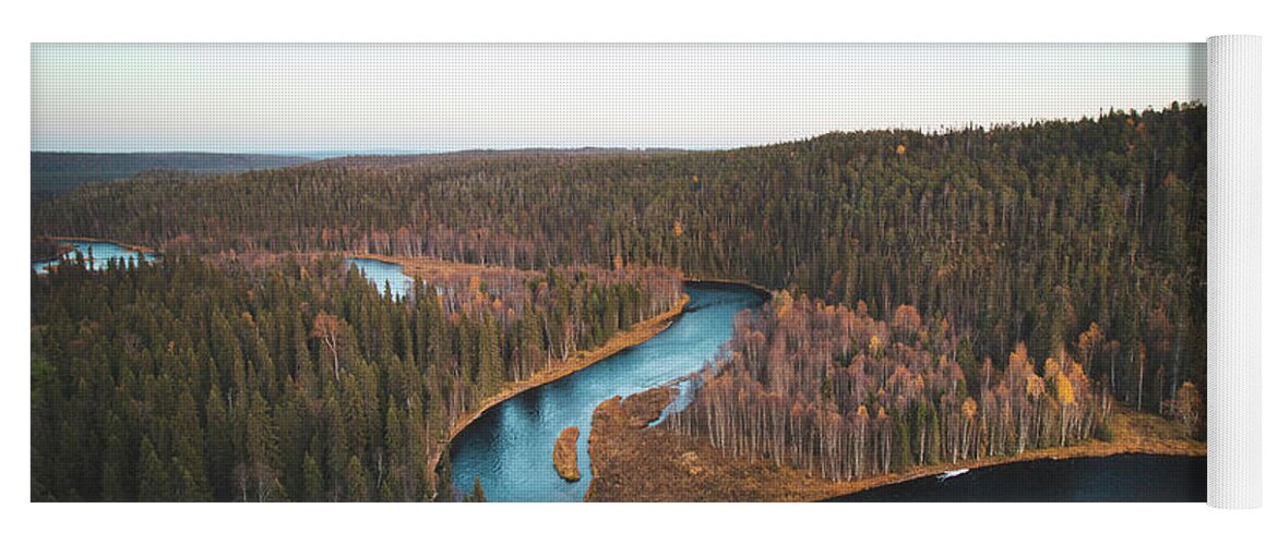 Kuusamo Yoga Mat featuring the photograph Bend in the Kitkajoki River in Oulanka National Park by Vaclav Sonnek