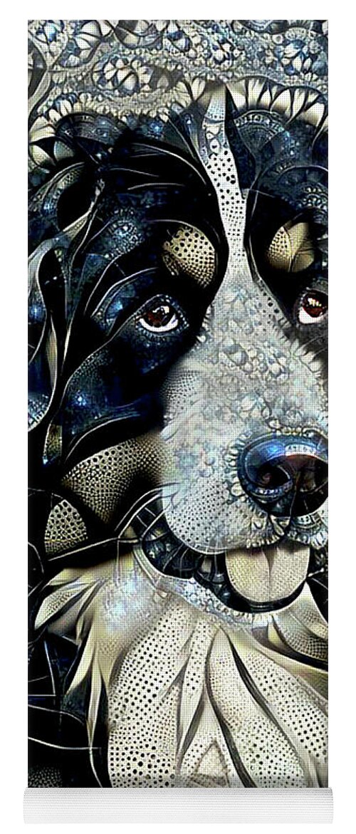 Bernese Mountain Dog Yoga Mat featuring the mixed media Bernese Mountain Dog by Peggy Collins