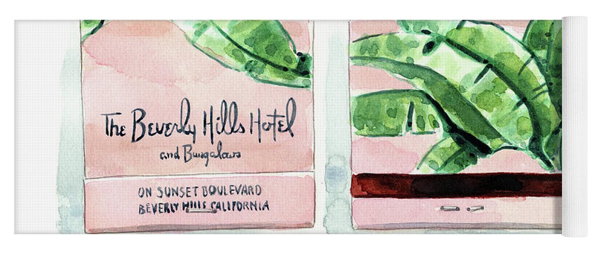 Beverly Hills Hotel Matches Set of 2 Yoga Mat by Laura Row - Pixels