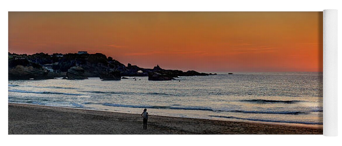 Biarritz Sunset Yoga Mat featuring the photograph Biarritz Sunset 03 by Weston Westmoreland