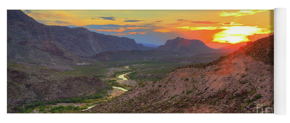 Big Bend Yoga Mat featuring the photograph Big Bend - The Road to Presidio by Michael Tidwell