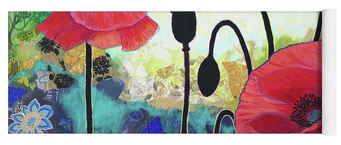Poppies Yoga Mat featuring the painting Big Poppies by Ande Hall