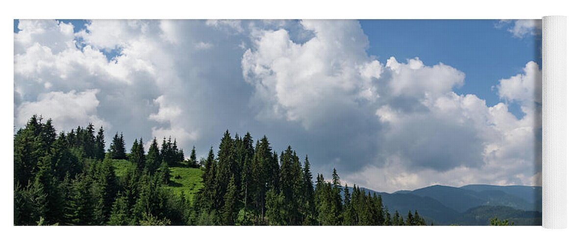 Big Sky Yoga Mat featuring the photograph Big Sky Country - Summer Mountain Vibe with Spectacular Clouds by Georgia Mizuleva