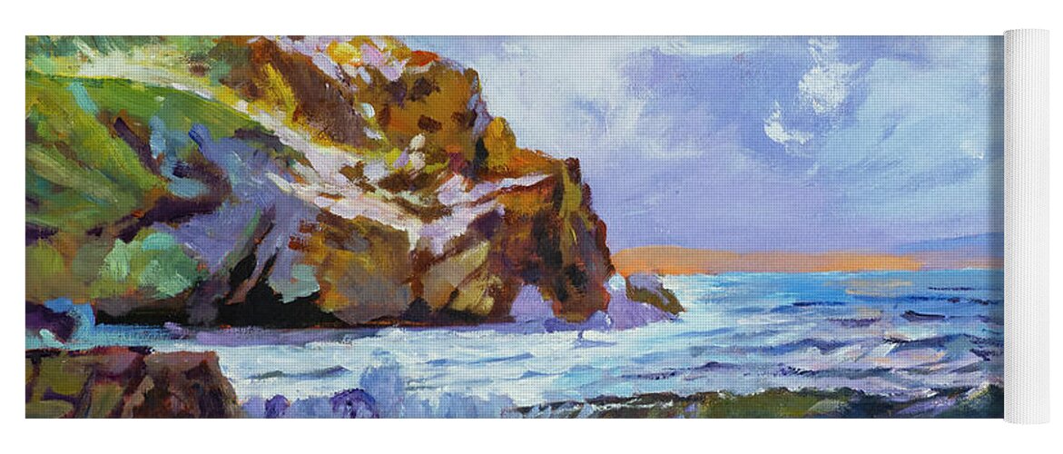 Seascape Yoga Mat featuring the painting Big Sur Coast by David Lloyd Glover