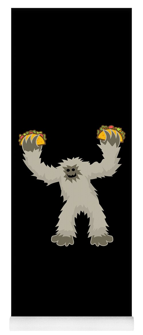 Funny Yoga Mat featuring the digital art Bigfoot Loves Tacos by Flippin Sweet Gear