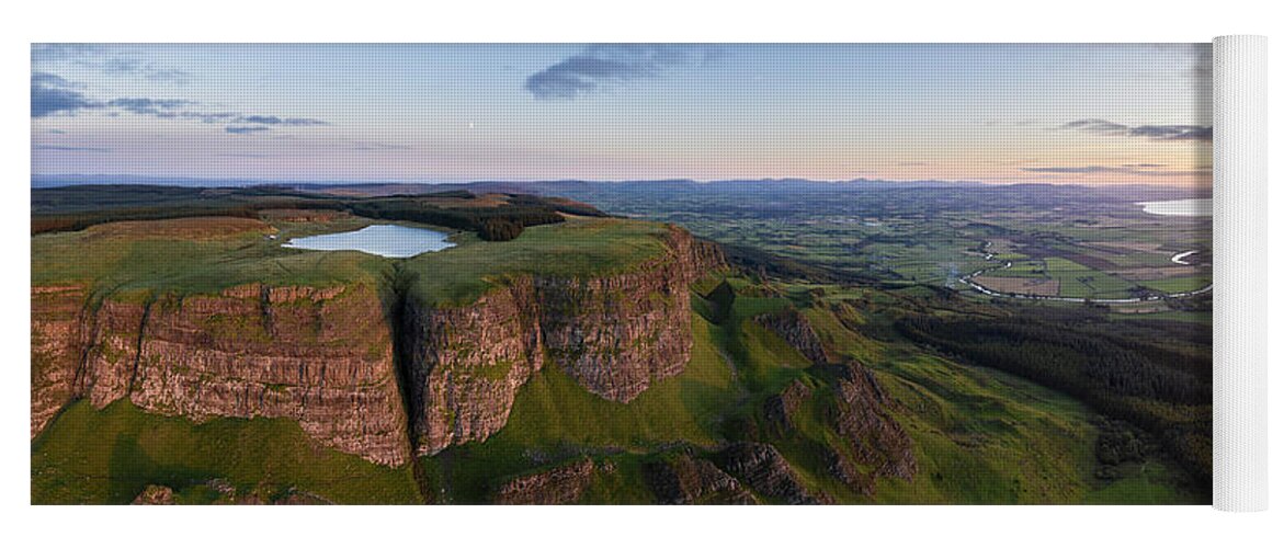 Panorama Yoga Mat featuring the photograph Binevenagh ireland by Sonny Ryse