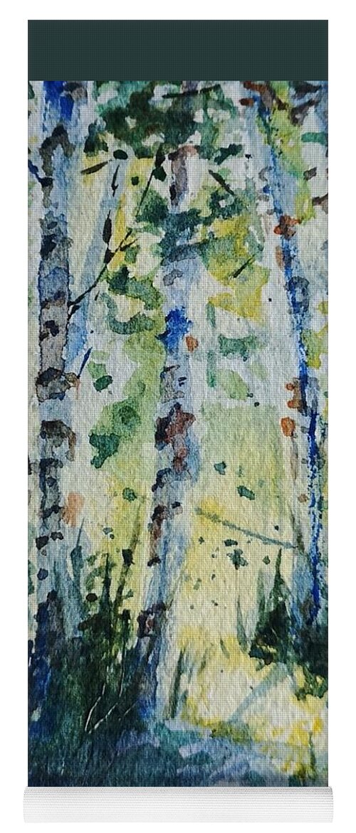 Birch Yoga Mat featuring the painting Birches by Sheila Romard