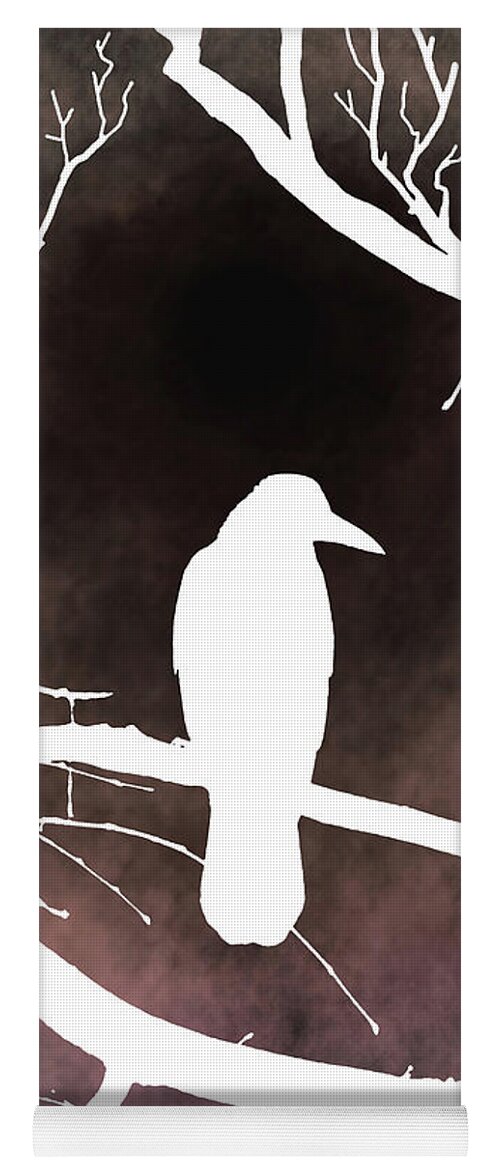 Bird Yoga Mat featuring the digital art Bird 79 Crow Raven by Lucie Dumas