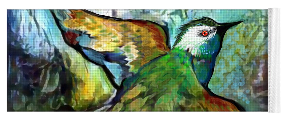 American Art Yoga Mat featuring the digital art Bird Flying Solo 010 by Stacey Mayer