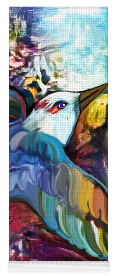 American Art Yoga Mat featuring the digital art Bird Flying Solo 012 by Stacey Mayer