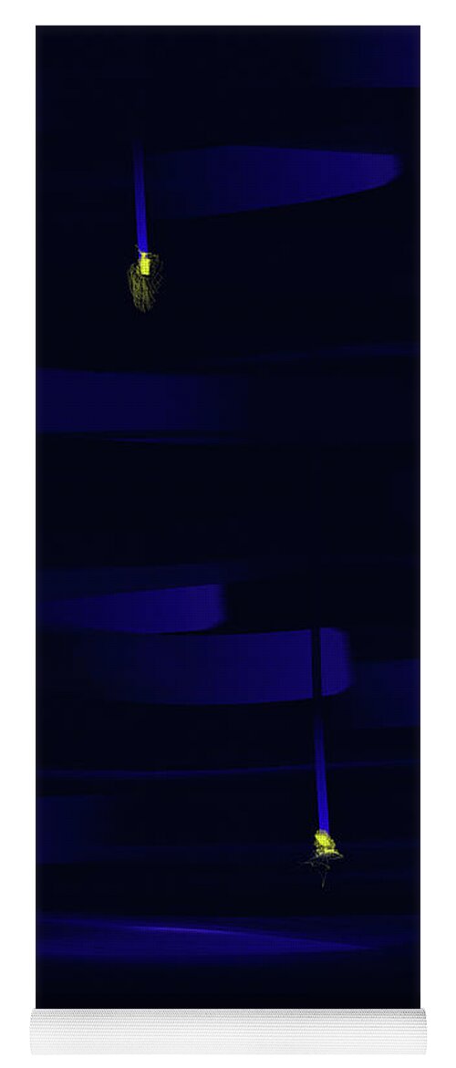 Digital Art Yoga Mat featuring the digital art Black and Blue by Jeff Breiman
