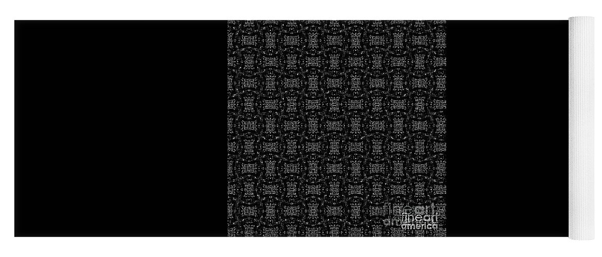  Yoga Mat featuring the digital art Black and White Cross Hatch by Kari Myres