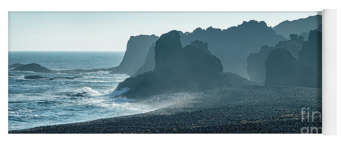 Iceland Yoga Mat featuring the photograph Black beach panorama, Snaefellsnes peninsula, Iceland by Delphimages Photo Creations