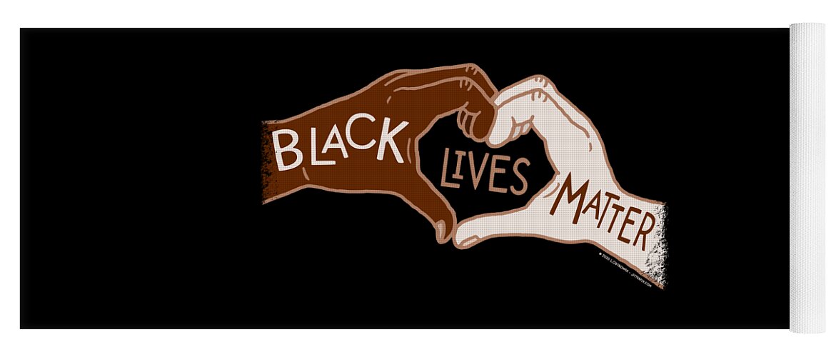 Black Lives Matter Yoga Mat featuring the digital art Black Lives Matters - Heart Hands by Laura Ostrowski