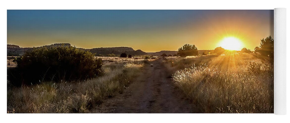 Black Mesa Yoga Mat featuring the photograph Black Mesa Hike At Sunrise by Debra Martz