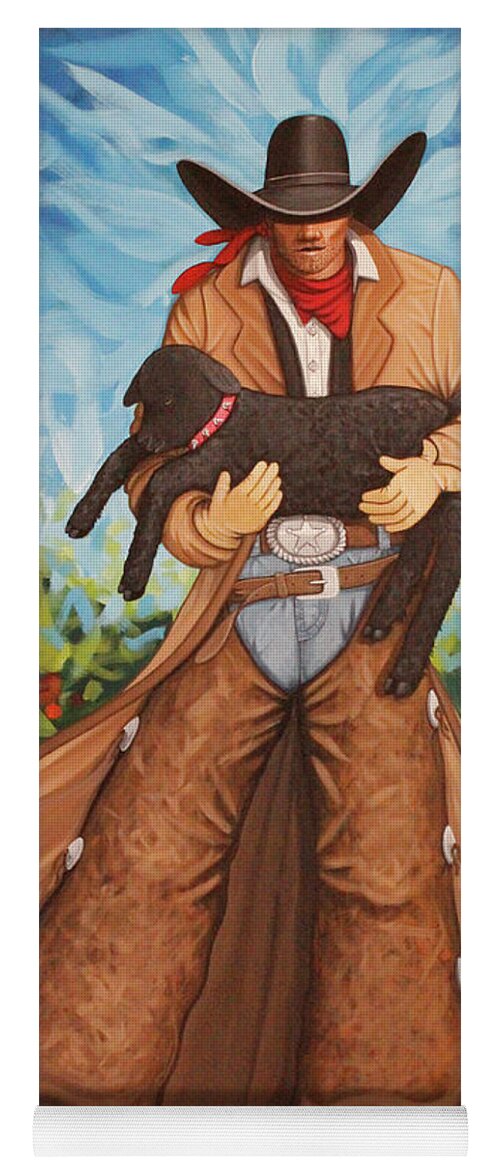 Black Sheep Yoga Mat featuring the painting Black Sheep by Lance Headlee
