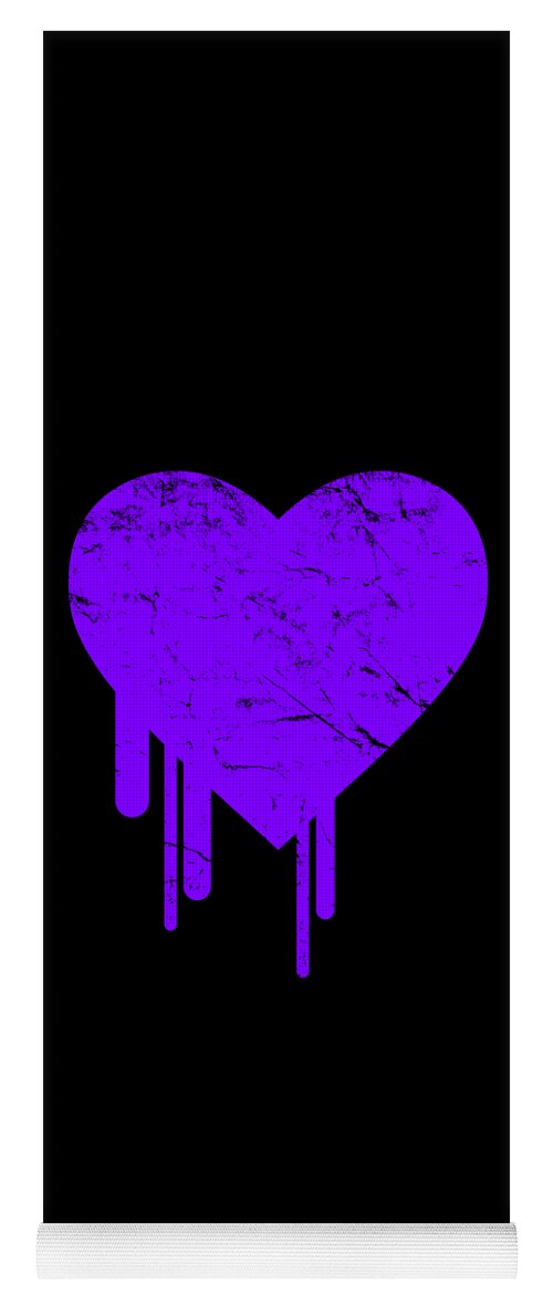 Funny Yoga Mat featuring the digital art Bleeding Purple Heart by Flippin Sweet Gear