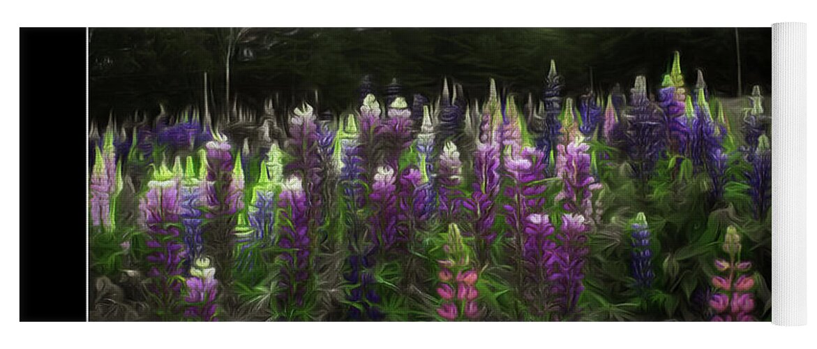 Lupine Yoga Mat featuring the photograph Blending the Lupines Poster by Wayne King