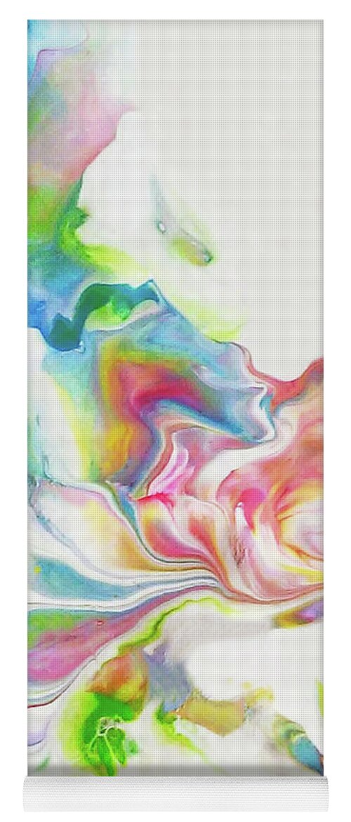 Abstract Floral Colorful Acrylic Yoga Mat featuring the painting Bloom by Deborah Erlandson