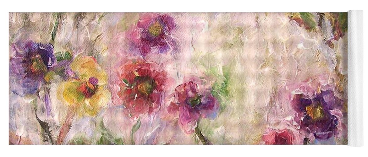 Impressionist Floral Art Yoga Mat featuring the painting Bloom by Mary Wolf