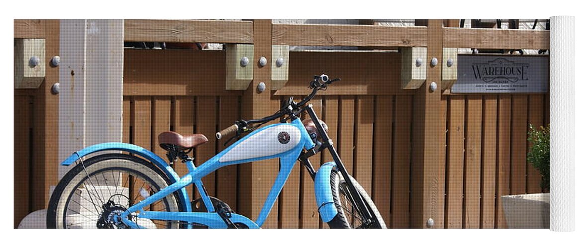 Bike Yoga Mat featuring the photograph Blue Bike by Heather E Harman