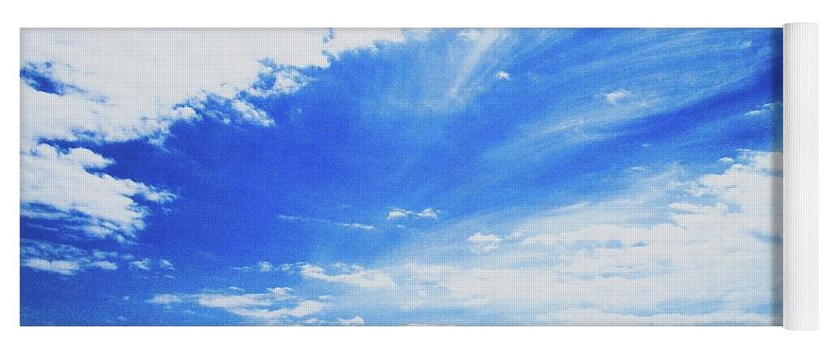 Sky Yoga Mat featuring the photograph Blue Blue Skies by Annalisa Rivera-Franz