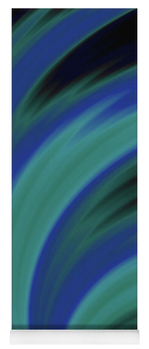 Abstract Yoga Mat featuring the digital art Blue Brush Strokes Minimalist Abstract by Shelli Fitzpatrick