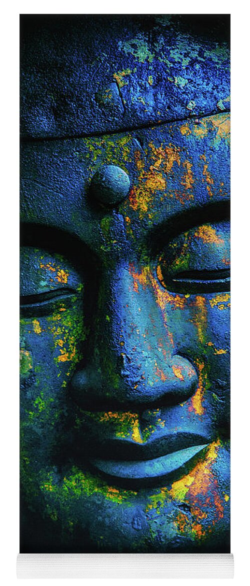 Buddha Yoga Mat featuring the photograph Blue Buddha by Louise Tanguay
