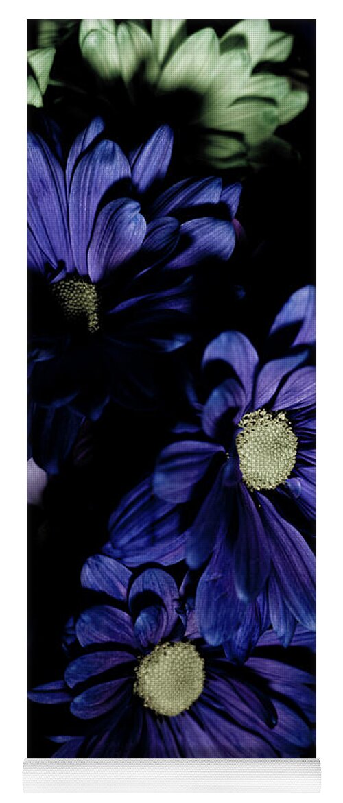 Blue Flowers Yoga Mat featuring the photograph Blue Chrysanthemum by Darcy Dietrich