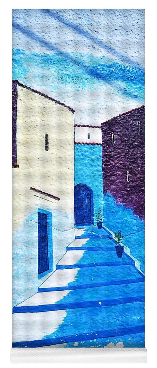 Mural Yoga Mat featuring the photograph Blue City by Jarek Filipowicz