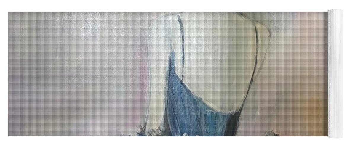 Woman Yoga Mat featuring the painting Blue Dancer by Denice Palanuk Wilson