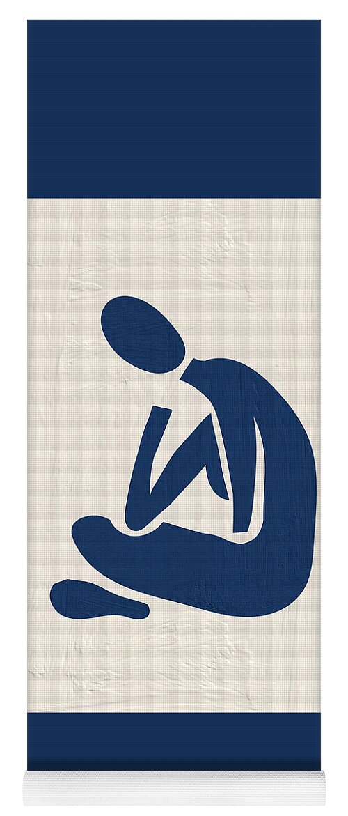 Henri Matisse Yoga Mat featuring the painting Blue Figure by Modern Art
