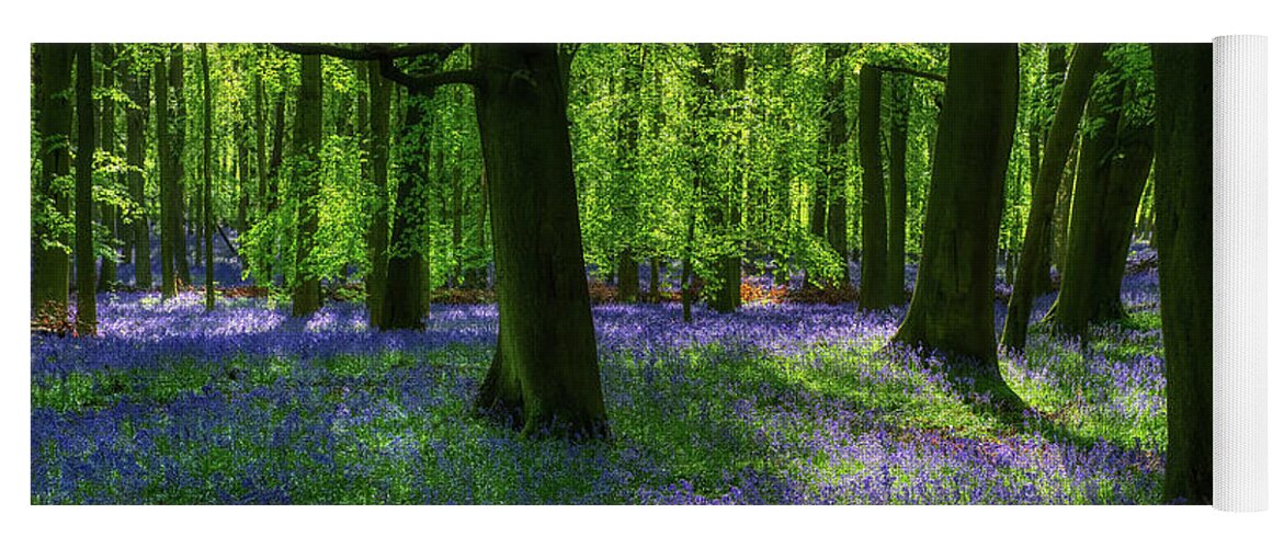 Landscape Yoga Mat featuring the photograph Blue forest 6 by Remigiusz MARCZAK