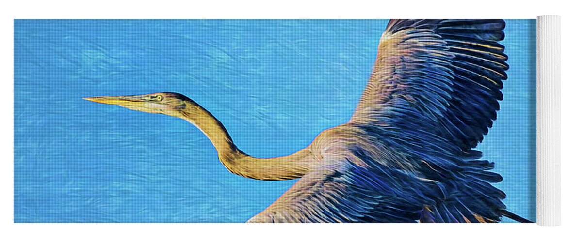 Heron Yoga Mat featuring the photograph Blue Heron Artistic by Deborah Benoit