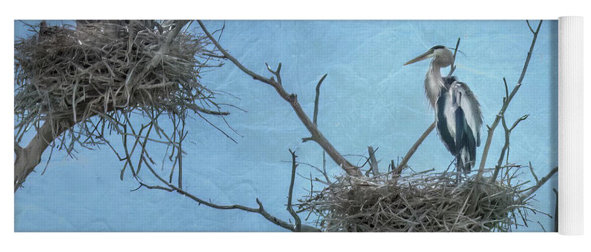 Blue Herons Yoga Mat featuring the photograph Blue Herons by Laura Terriere