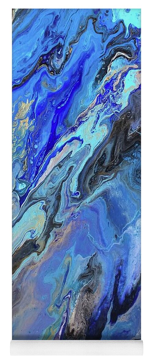 Abstract Acrylic Art Yoga Mat featuring the painting Blue Jazz by Donna Carrillo