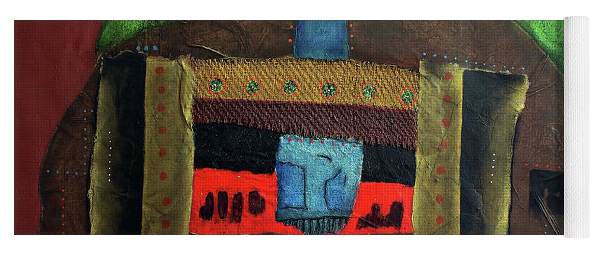 African Art Yoga Mat featuring the painting Blue Jeans by Michael Nene