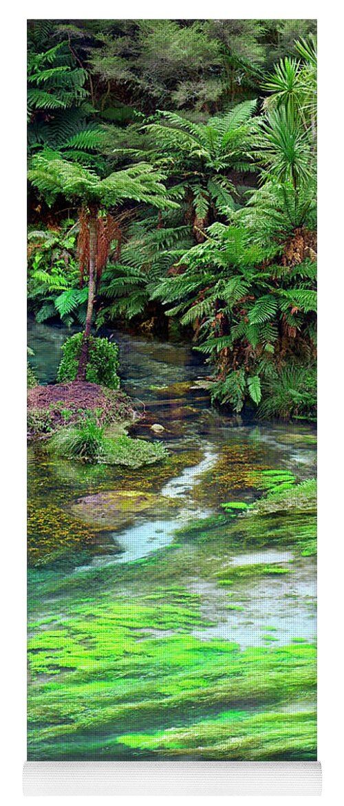 River Grasses Yoga Mat featuring the photograph Blue Lagoon - New Zealand by Kenneth Lane Smith