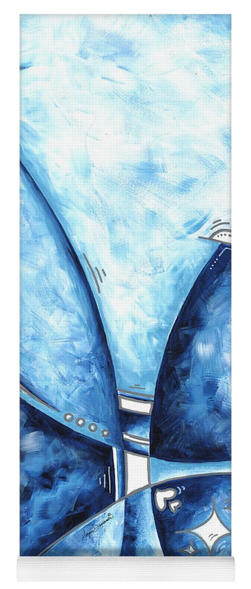 Collect Yoga Mat featuring the painting Blue Mirage Color Study Original Abstract Bold Colorful Painting by Megan Duncanson MADART by Megan Aroon