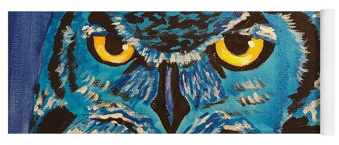 Pets Yoga Mat featuring the painting Blue Own by Kathie Camara