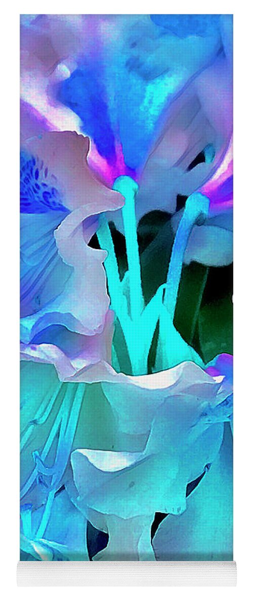 Yoga Mat featuring the digital art Blue Pretty by Cindy Greenstein