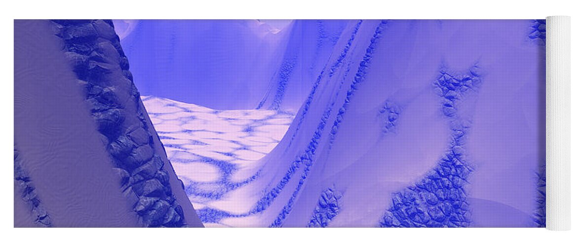 Skin Yoga Mat featuring the digital art Blue Reptile Planet by Bernie Sirelson