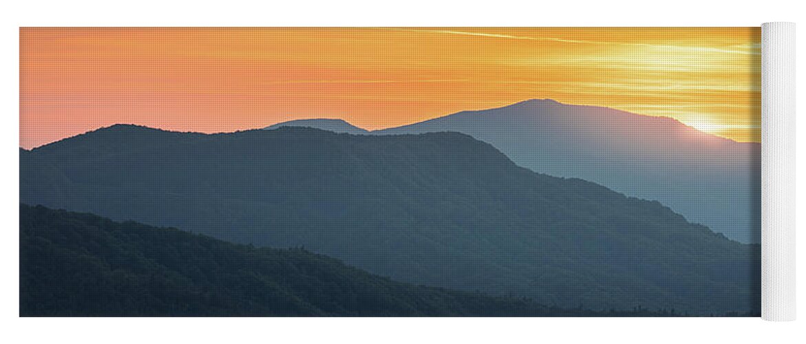Linville Gorge Yoga Mat featuring the photograph Blue ridge Mountains Linville Gorge Hawksbill Mountain North Carolina by Jordan Hill