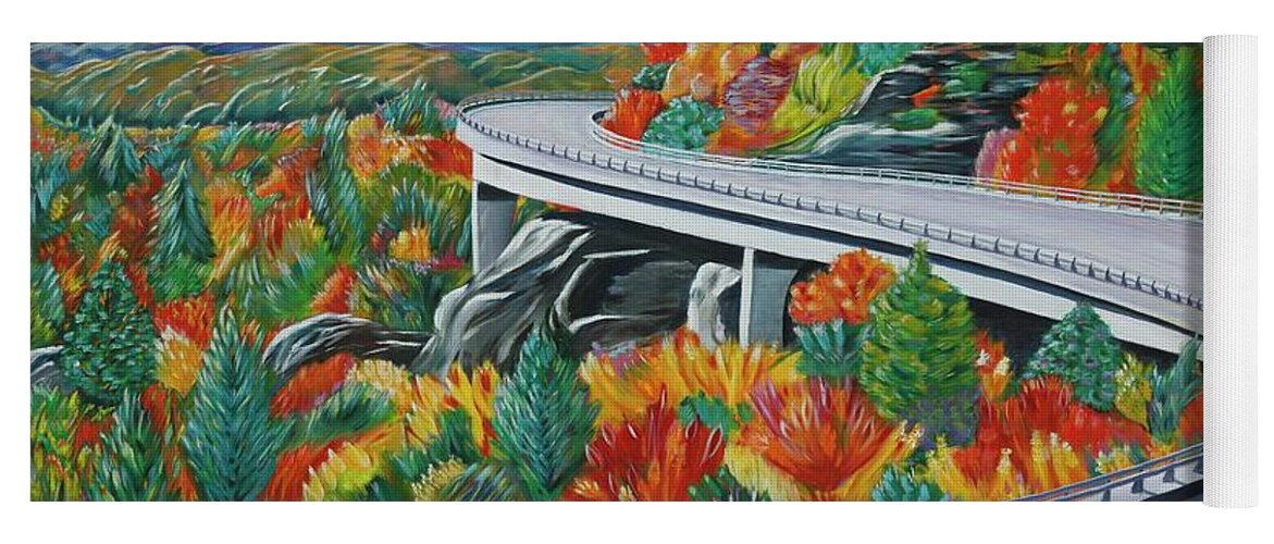 Best Selling Yoga Mat featuring the painting Blue Ridge Parkway Viaduct by Dorsey Northrup