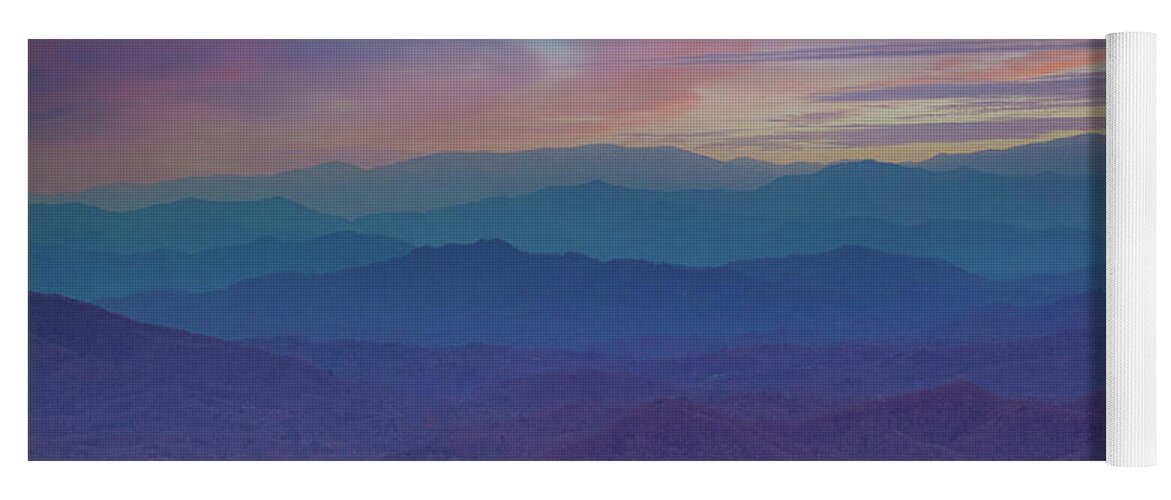 Brp Yoga Mat featuring the photograph Blue Ridge Sunset by Nick Noble