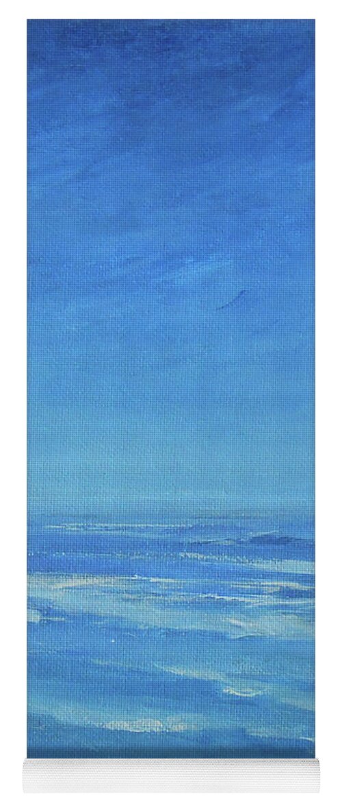 Blue Sea Blue Sky Yoga Mat featuring the painting Blue Sea Blue Sky by Jane See