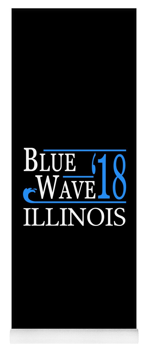 Election Yoga Mat featuring the digital art Blue Wave ILLINOIS Vote Democrat by Flippin Sweet Gear