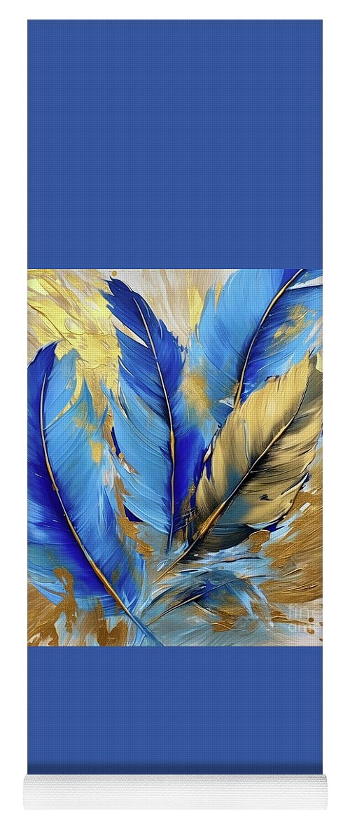 Bluebird Feathers Yoga Mat featuring the painting Bluebird Shimmer by Tina LeCour