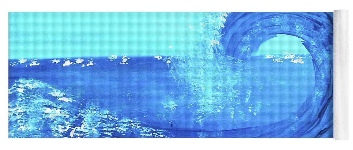 Blue Yoga Mat featuring the painting BlueWave by Anna Adams